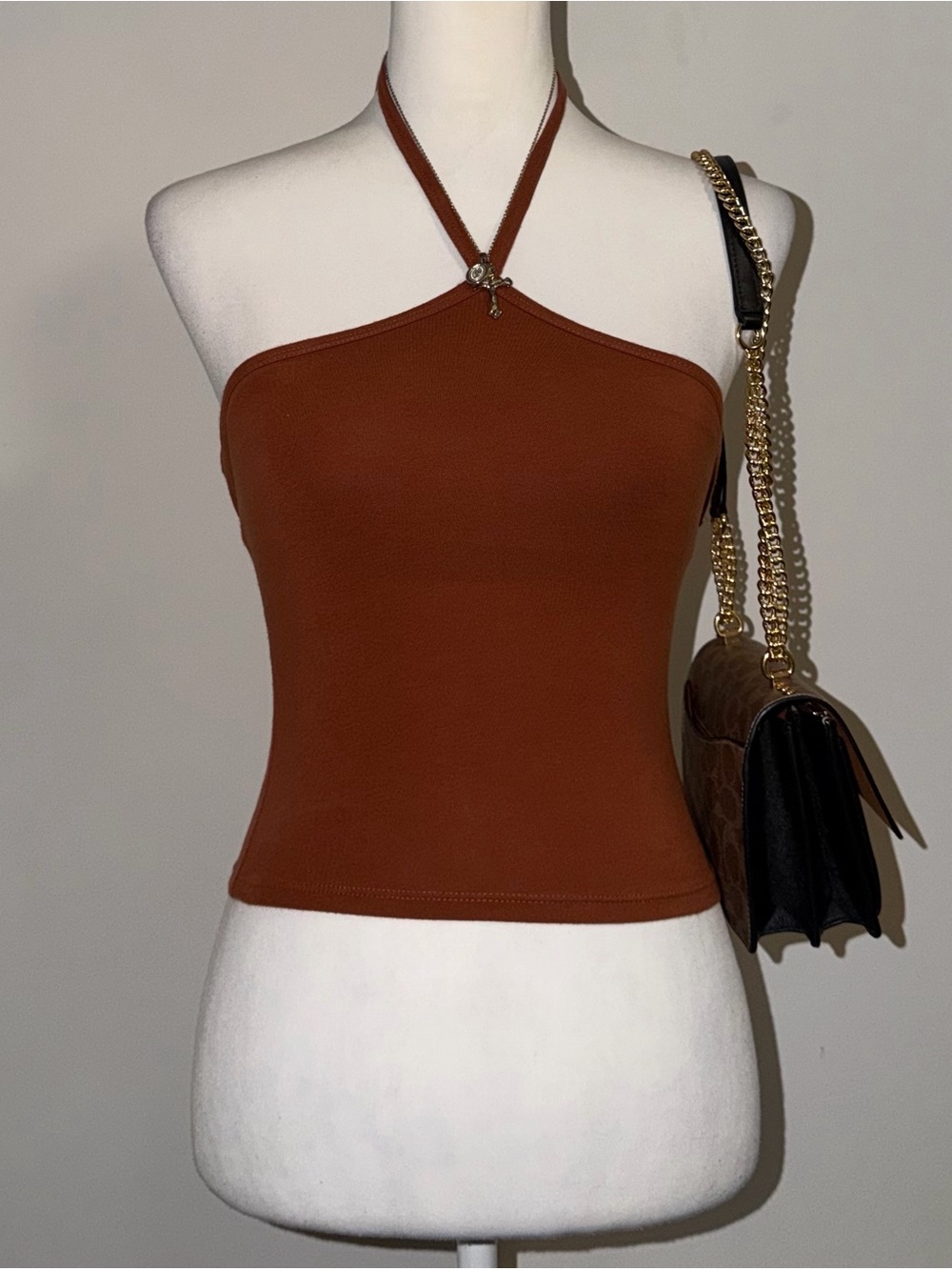 2000s vintage style 2010 hollister brown halter top
